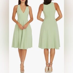 NEW Dress the Population Catalina Fit & Flare Cocktail Dress green Sage size M